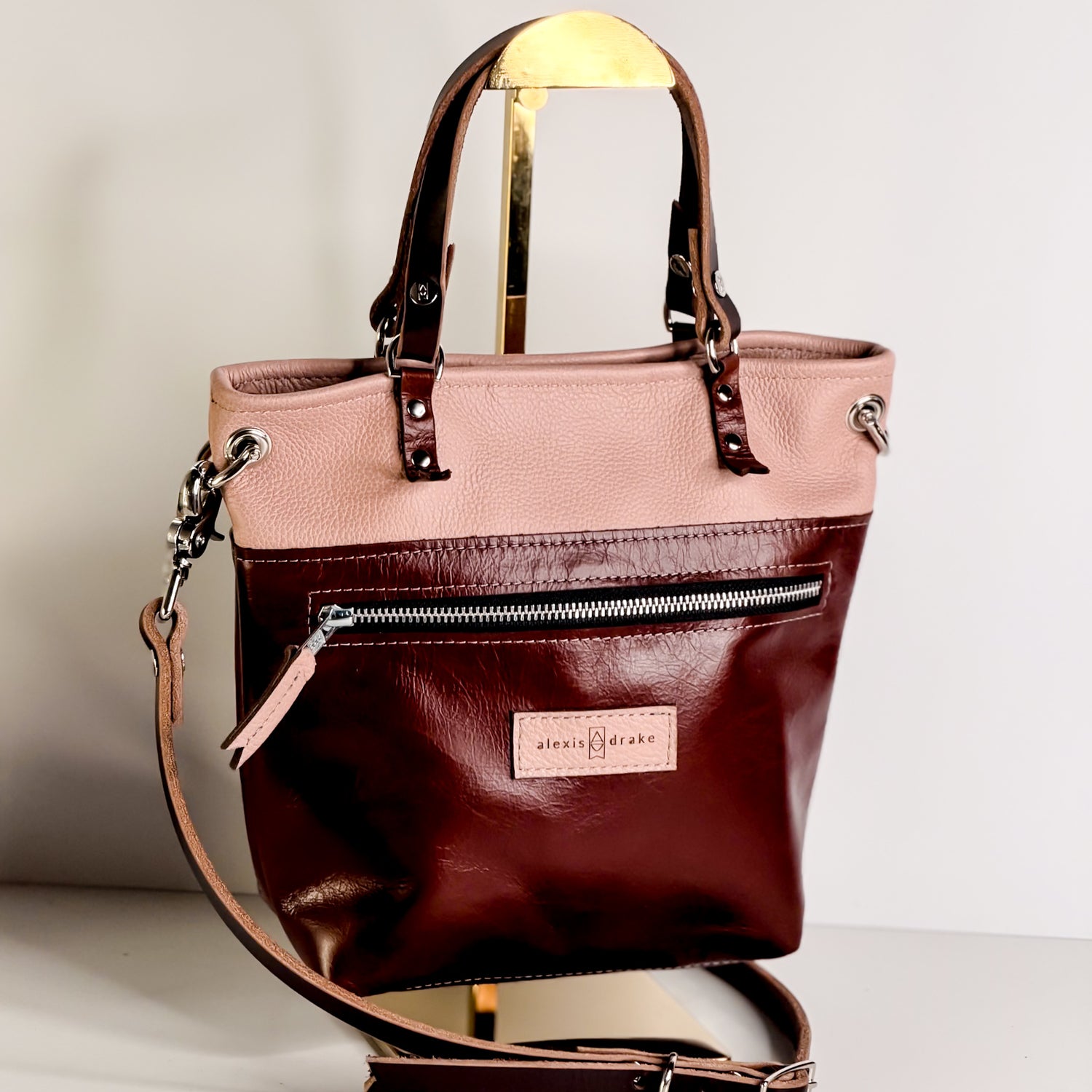 Open Range Collection | Amika Satchel + Crossbody | Dusty Rose + Rust
