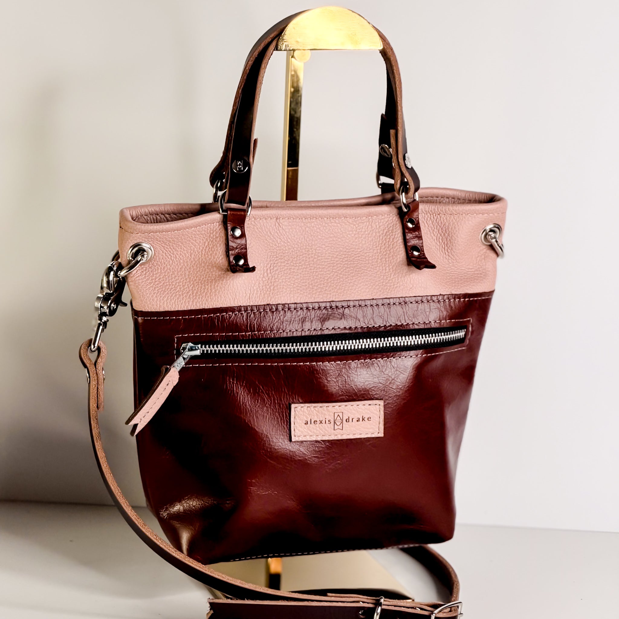 Open Range Collection | Amika Satchel + Crossbody | Dusty Rose + Rust