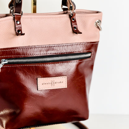 Open Range Collection | Amika Satchel + Crossbody | Dusty Rose + Rust