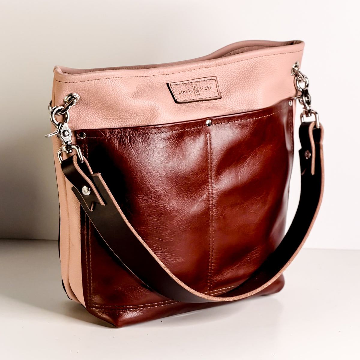 Open Range Collection | Tivoli Shoulder Tote | Dusty Rose + Rust
