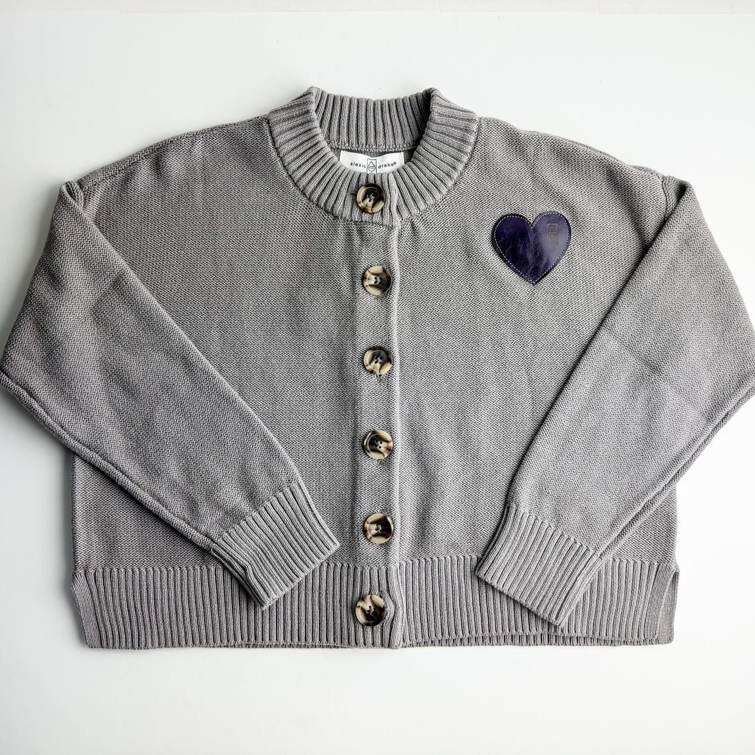 Cashmere + Cotton Collection | Button Cardigan | Heather Grey