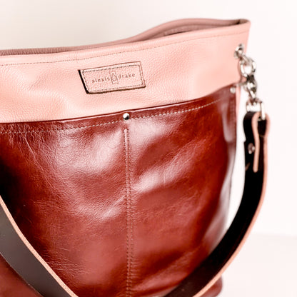 Open Range Collection | Tivoli Shoulder Tote | Dusty Rose + Rust