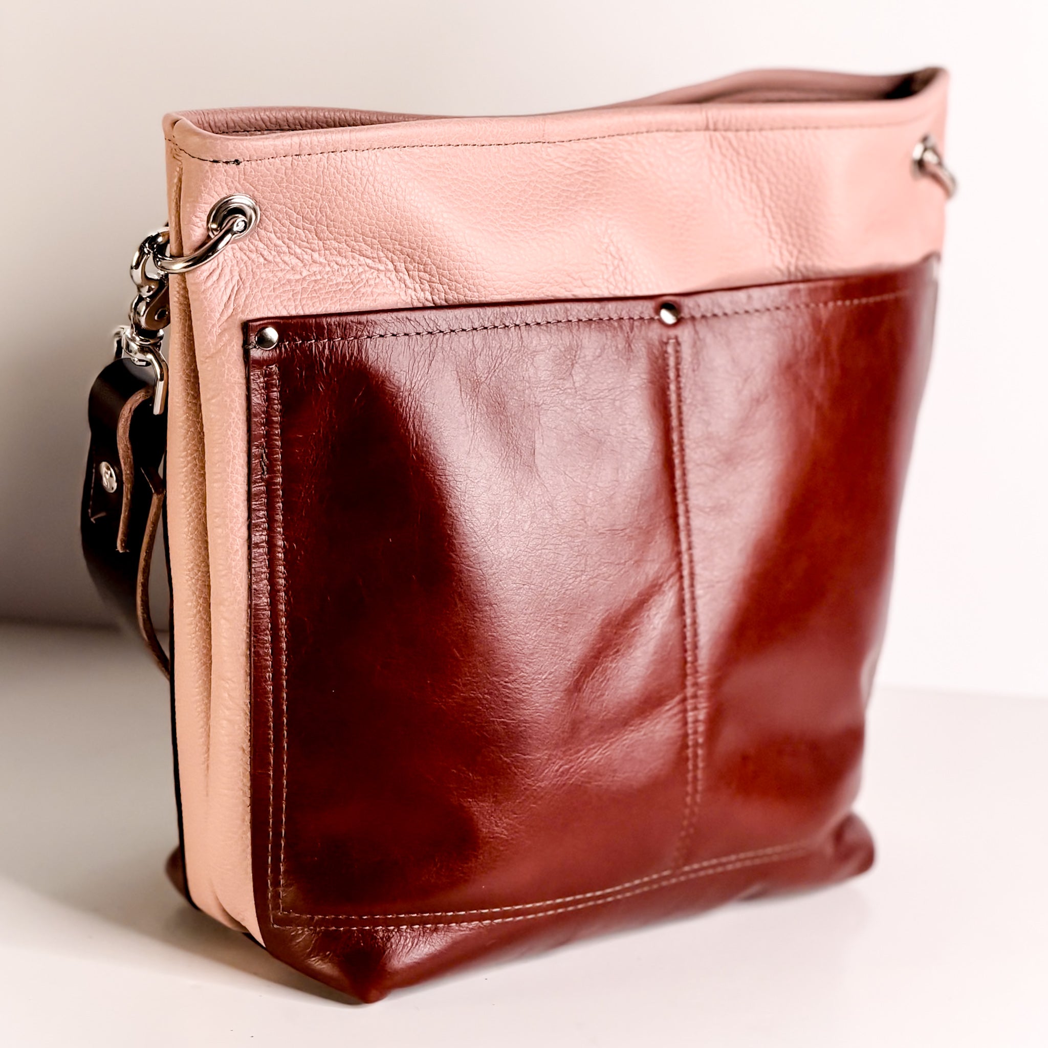 Open Range Collection | Tivoli Shoulder Tote | Dusty Rose + Rust