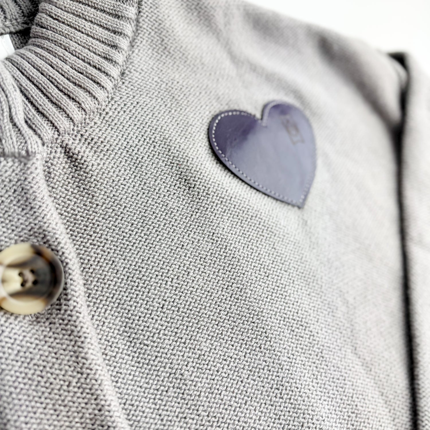 Cashmere + Cotton Collection | Button Cardigan | Heather Grey