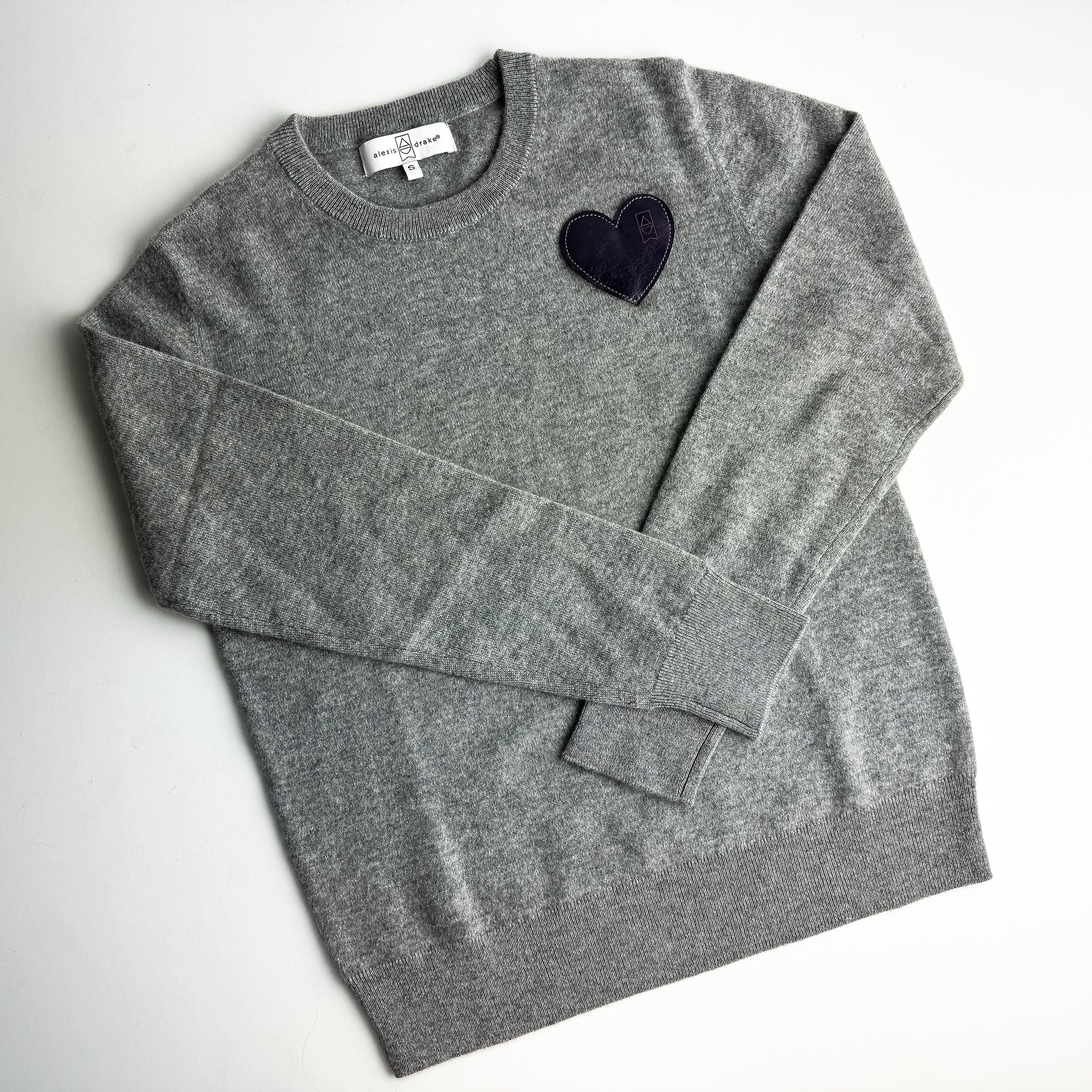 Cashmere + Cotton Collection | Cashmere Crewneck | Heather Grey