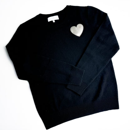 Cashmere + Cotton Collection | Cashmere Crewneck | Black