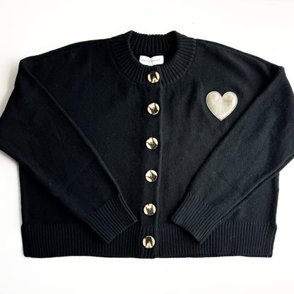 Cashmere + Cotton Collection | Button Cardigan | Black