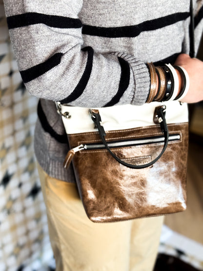 Blank Canvas Collection | Amika Satchel + Crossbody | Gallery White + Clay