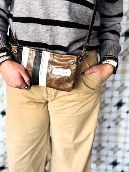 Blank Canvas Collection | Belt Bag Clutch + Crossbody | Pebble Ink + Gallery White