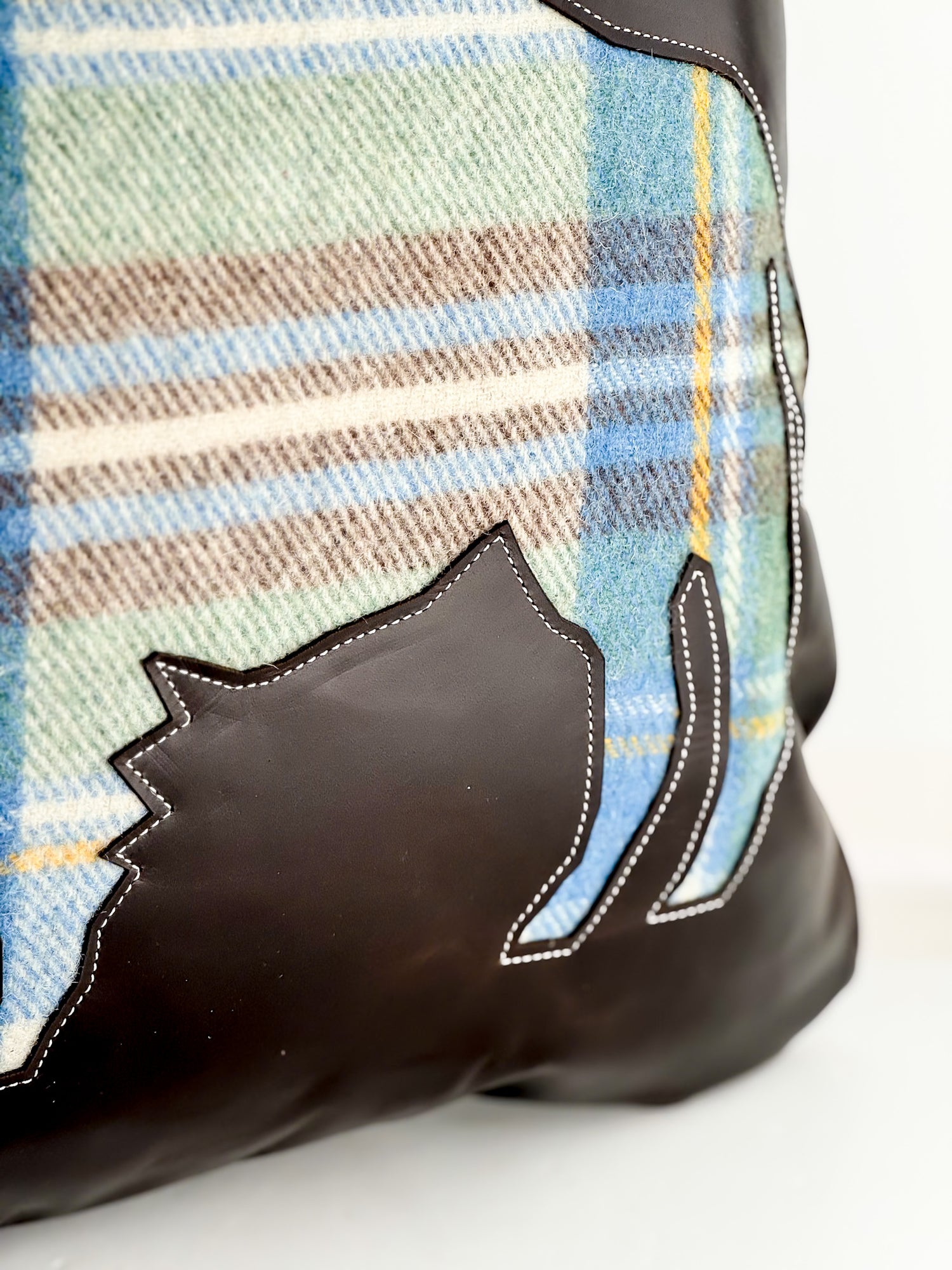 Home Collection | Square Pillow | Bison | Rocky + Plaid Wool