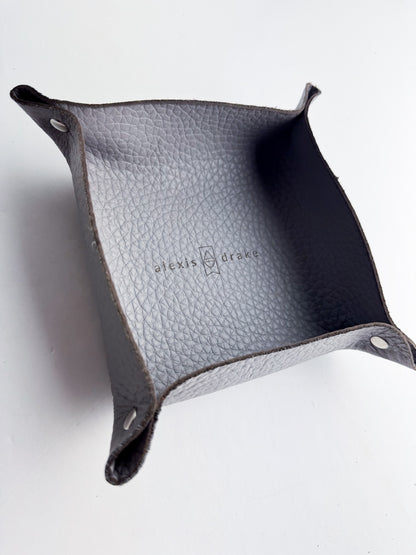 Home Collection | Leather Trays | Gray Pebble