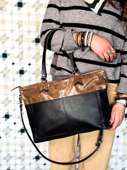 Blank Canvas Collection | Lexie Brief Shoulder Tote + Crossbody | Clay + Pebble Ink