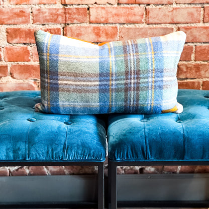 Home Collection | Small Lumbar Pillow | Plaid Wool + Butter