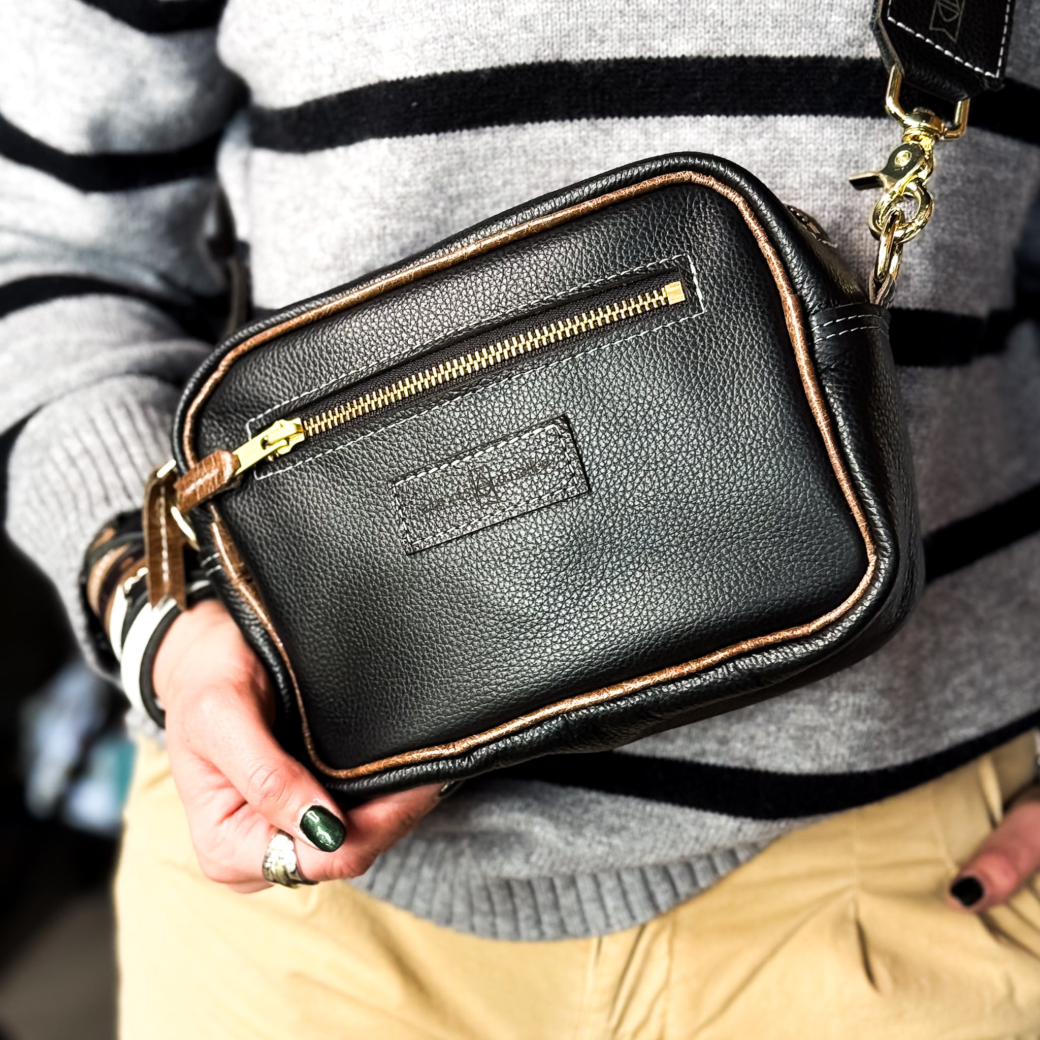 Blank Canvas Collection | Maeve Crossbody | Pebble Ink + Clay