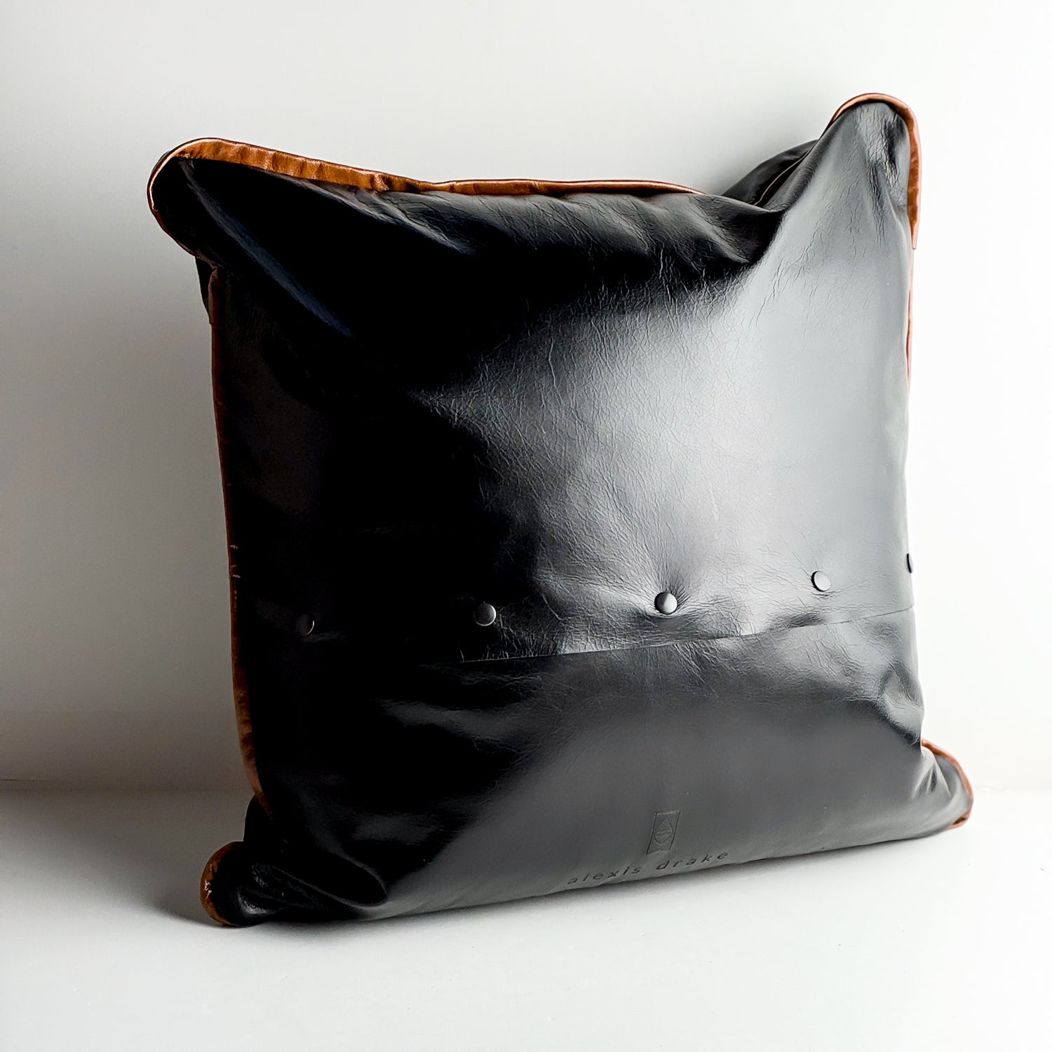 Home Collection | Square Pillow | WY Logo | Black + Whiskey