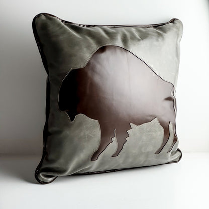 Home Collection | Square Pillow | Bison | Gray + Rocky