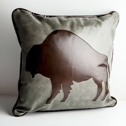 Home Collection | Square Pillow | Bison | Gray + Rocky