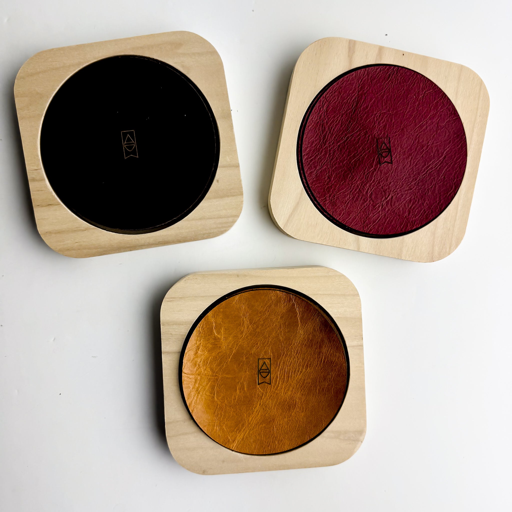 Home Collection | Leather Coasters | Various Colors