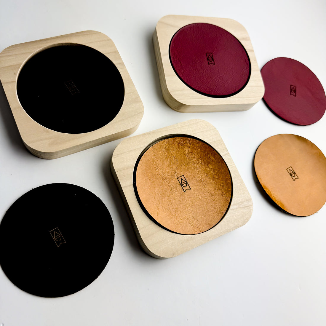 Home Collection | Leather Coasters | Various Colors