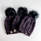 Wool Hat | Deep Purple | Black Pom