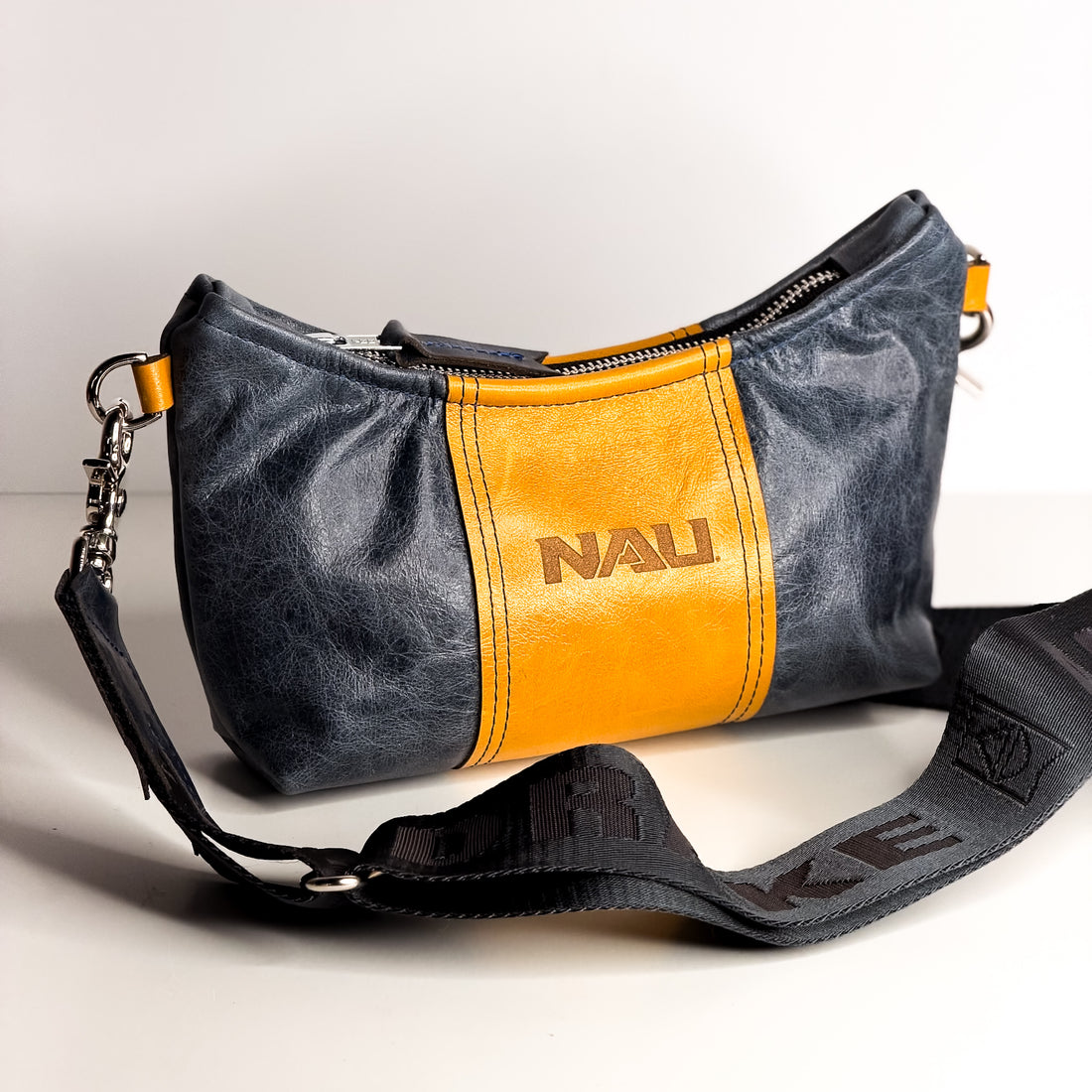 Northern Arizona University Collection | Penelope Crossbody | Navy + Mustard