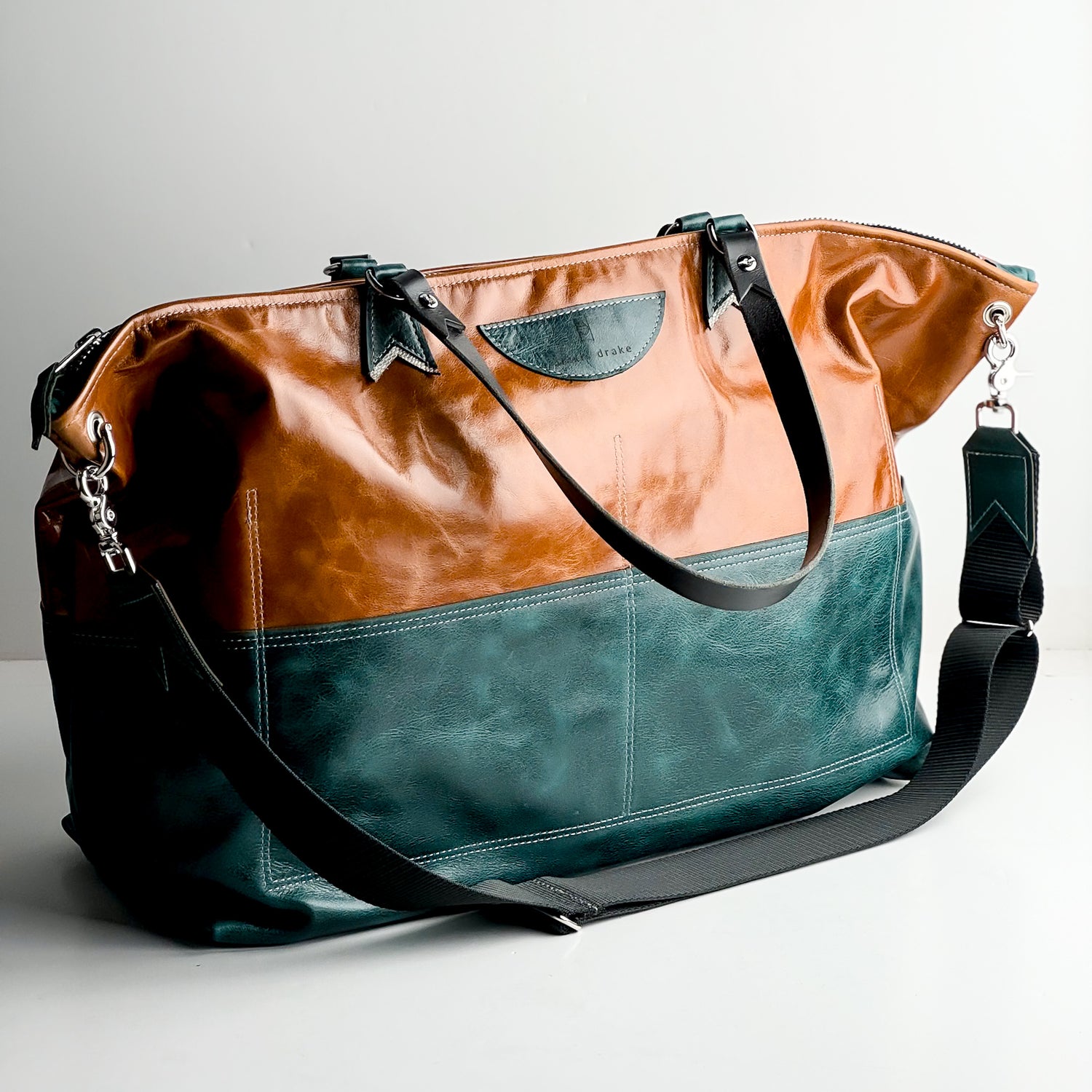 Western Woods Collection | Roundabout Weekender Tote | Bourbon + Teal Spruce