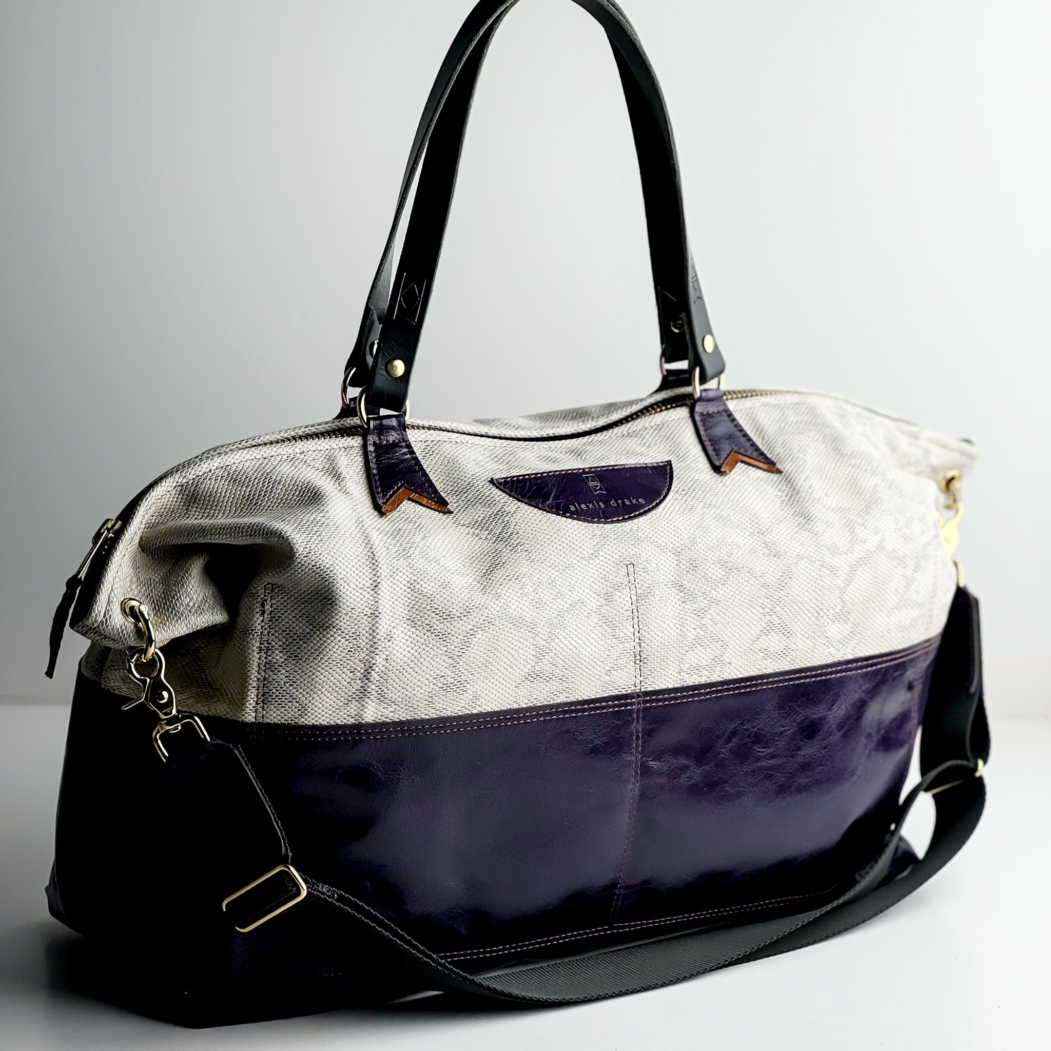 Western Woods Collection | Roundabout Weekender Tote | Winter Python + Elderberry