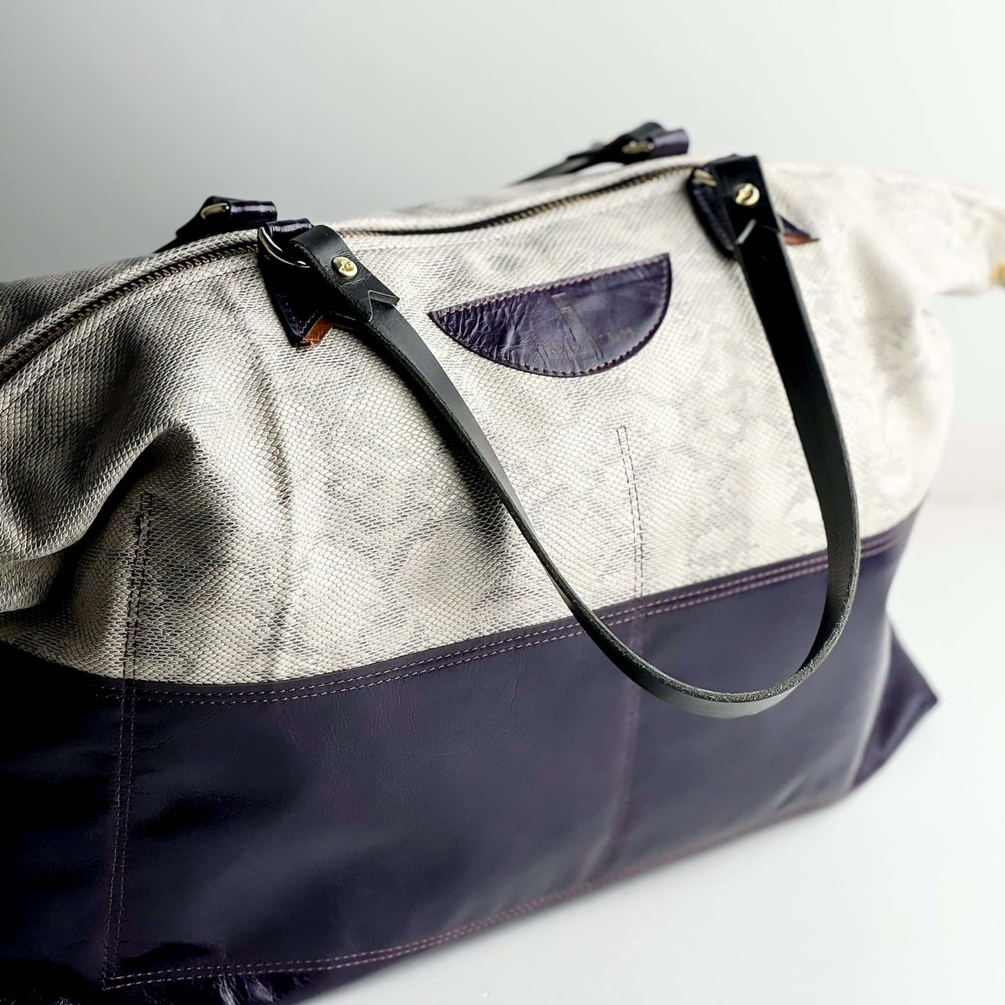 Western Woods Collection | Roundabout Weekender Tote | Winter Python + Elderberry