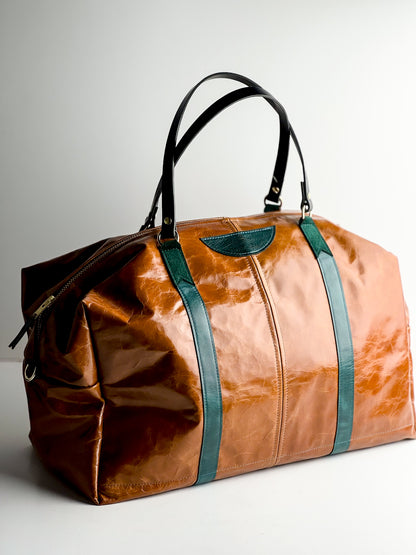 Western Woods Collection | Jackson Travel Duffel | Bourbon + Teal Spruce