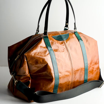 Western Woods Collection | Jackson Travel Duffel | Bourbon + Teal Spruce