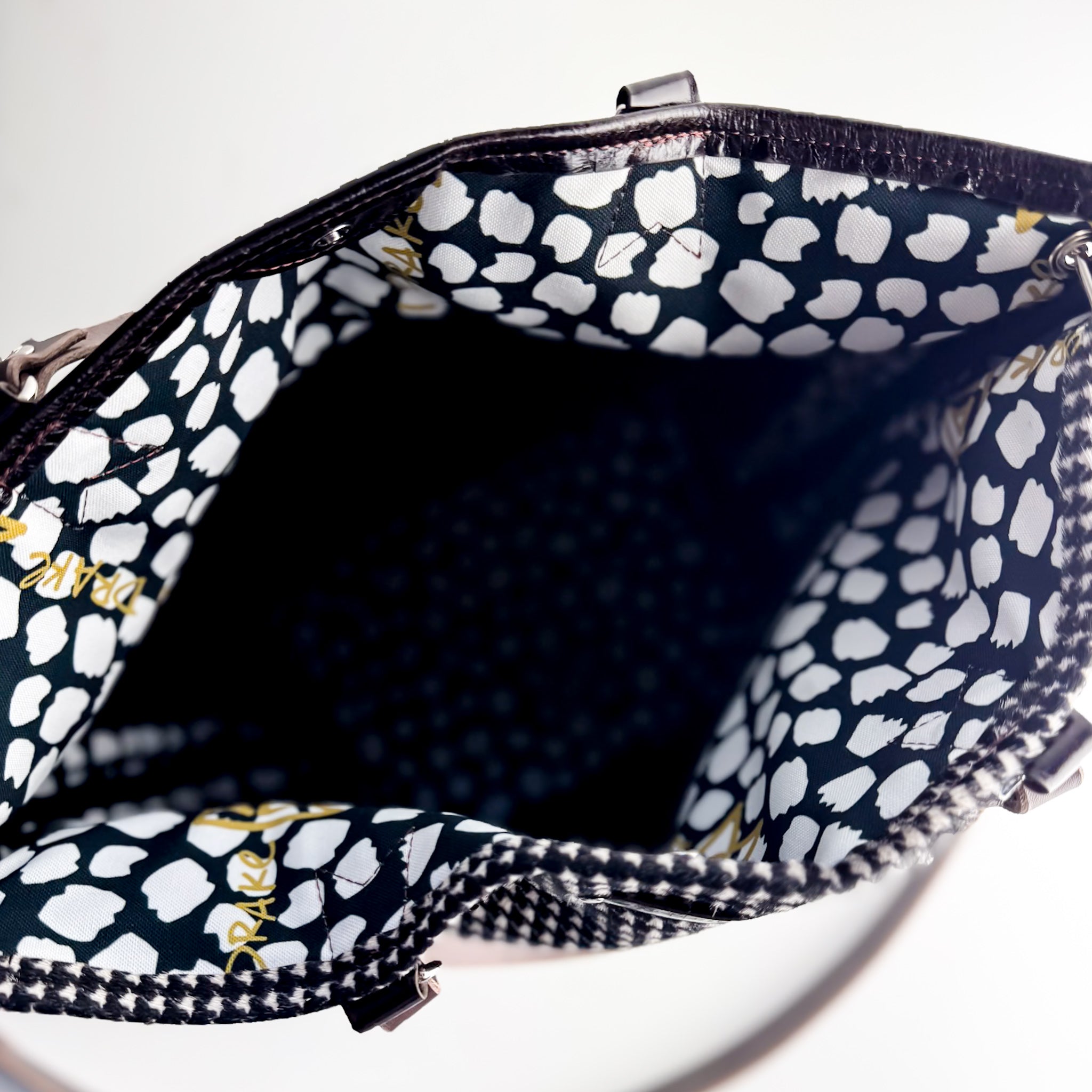 Midnight in Paris Collection | Lexington Shoulder Tote | Houndstooth Hair-on-Hide + Chocolate Truffle