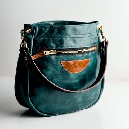 Western Woods Collection | Esther Shoulder Tote | Teal Spruce