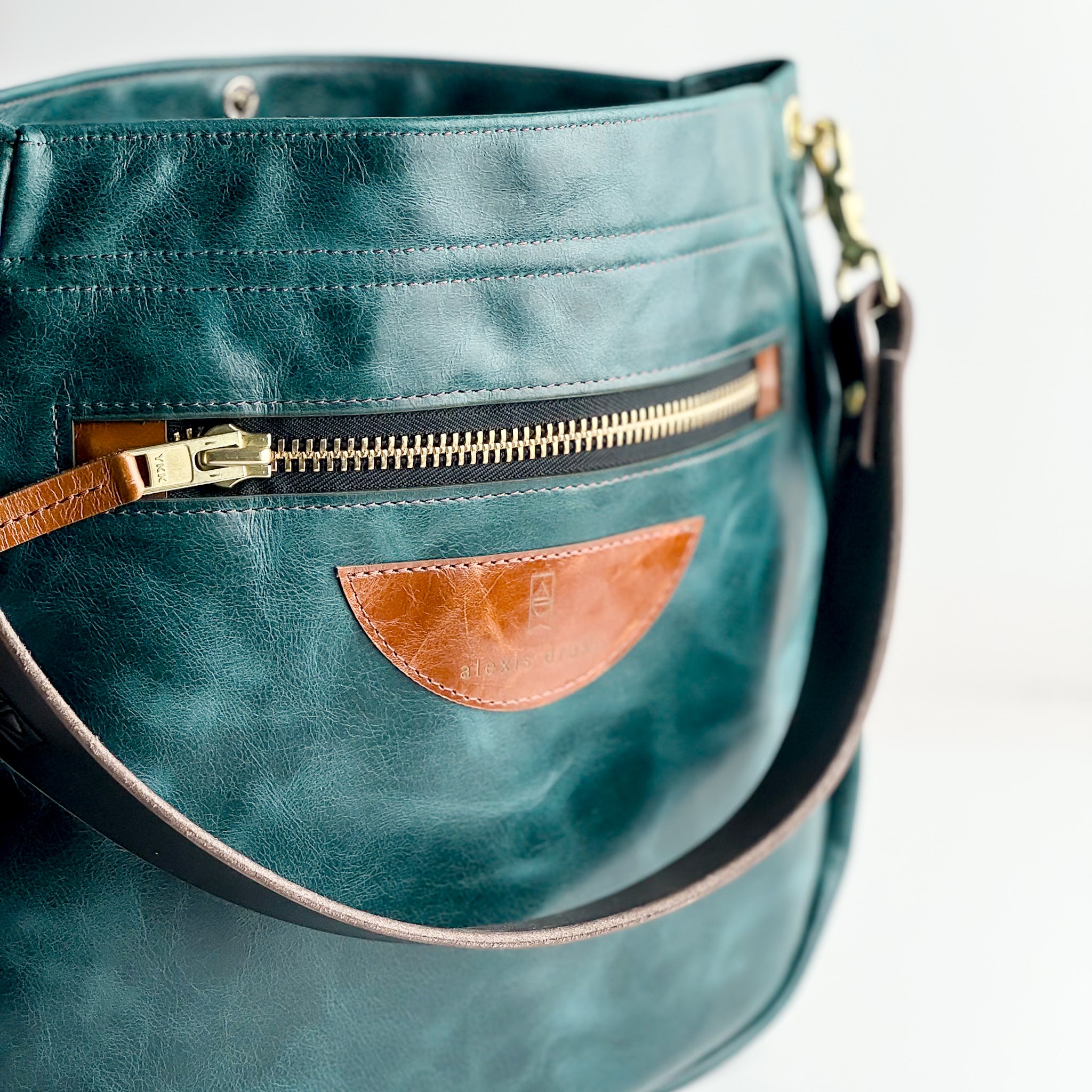 Western Woods Collection | Esther Shoulder Tote | Teal Spruce