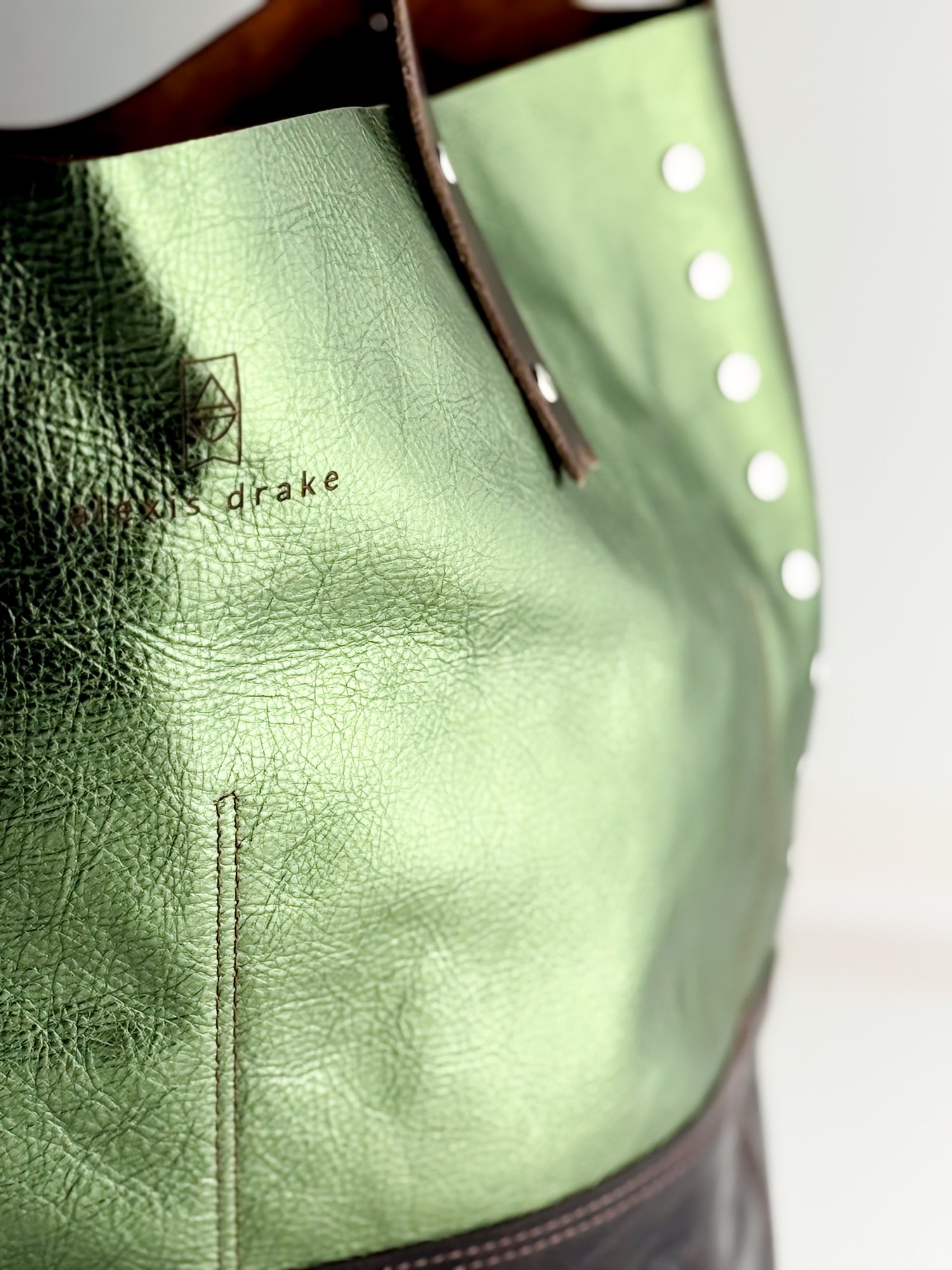 Midnight in Paris Collection | Market Tote | Emerald + Chocolate Truffle