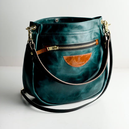 Western Woods Collection | Esther Shoulder Tote | Teal Spruce