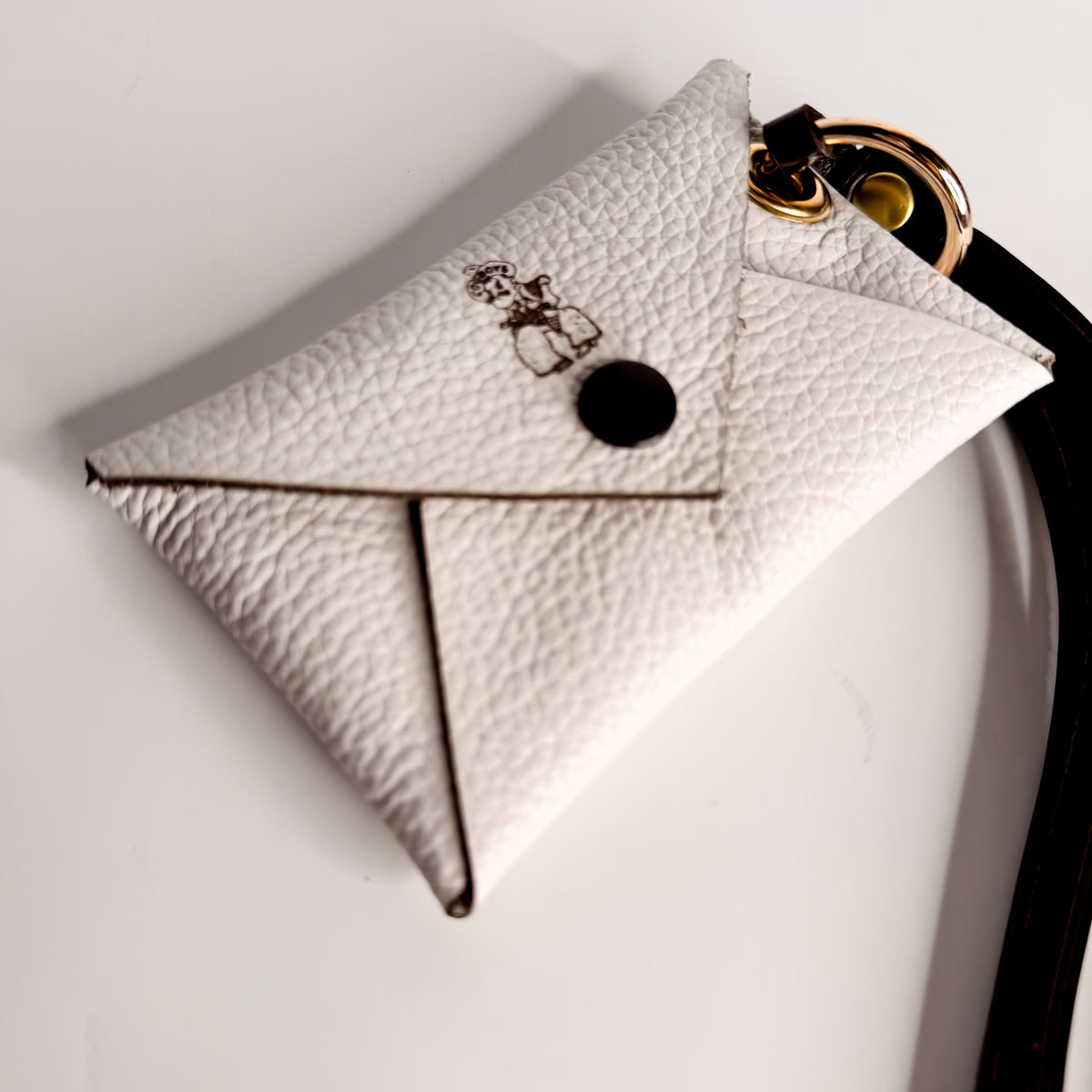 Steamboat Collection | Keychain | Leather Wallet Pouch + Tassel  | White Pebble + Rocky
