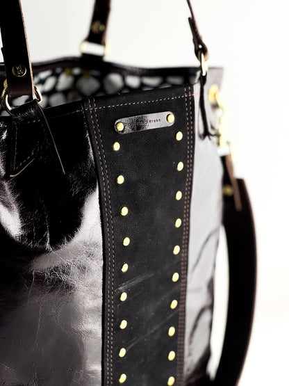 Midnight in Paris Collection | Lexington Shoulder Tote | Chocolate Truffle + Noir Suede