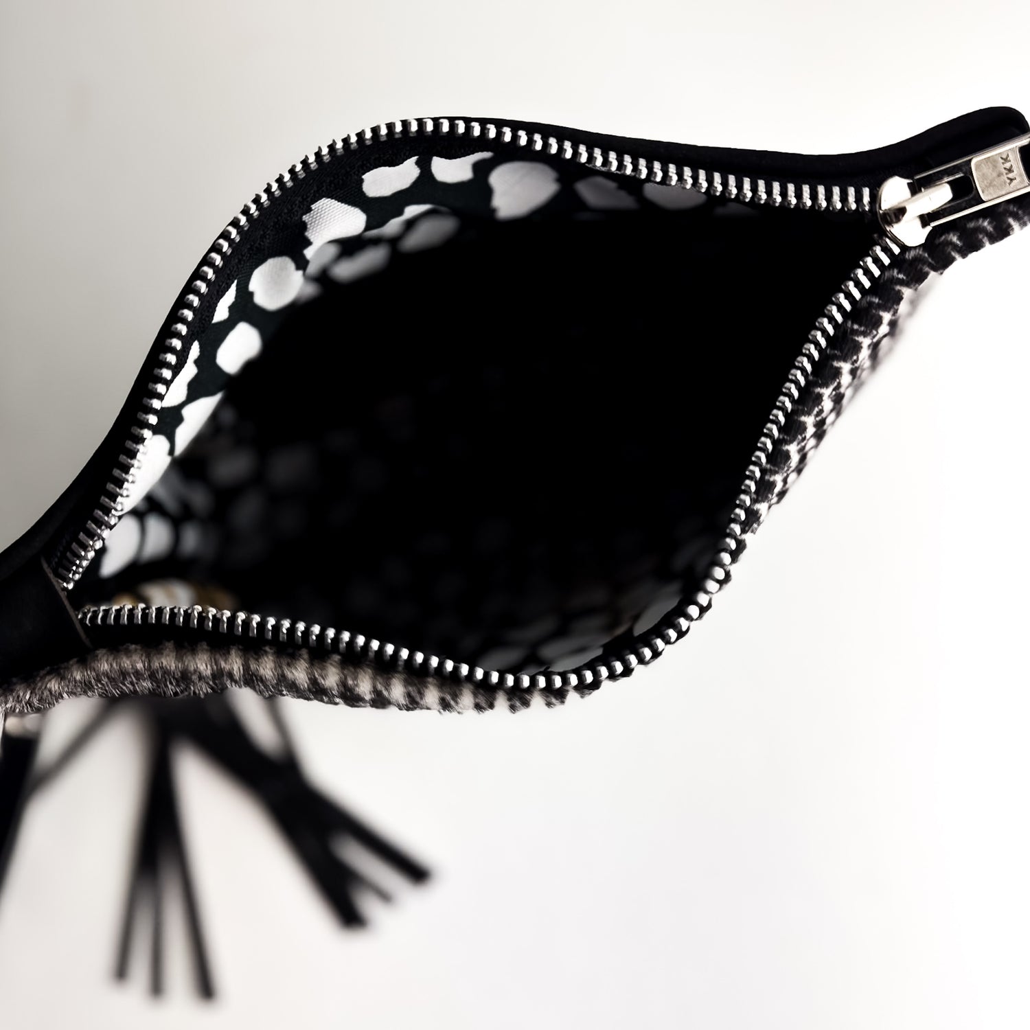 Midnight in Paris Collection | Jackie Clutch | Houndstooth Hair-on-Hide + Noir Suede