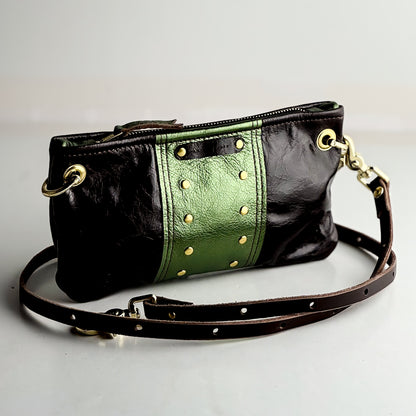 Midnight in Paris Collection | Belt Bag Clutch + Crossbody | Chocolate Truffle + Emerald