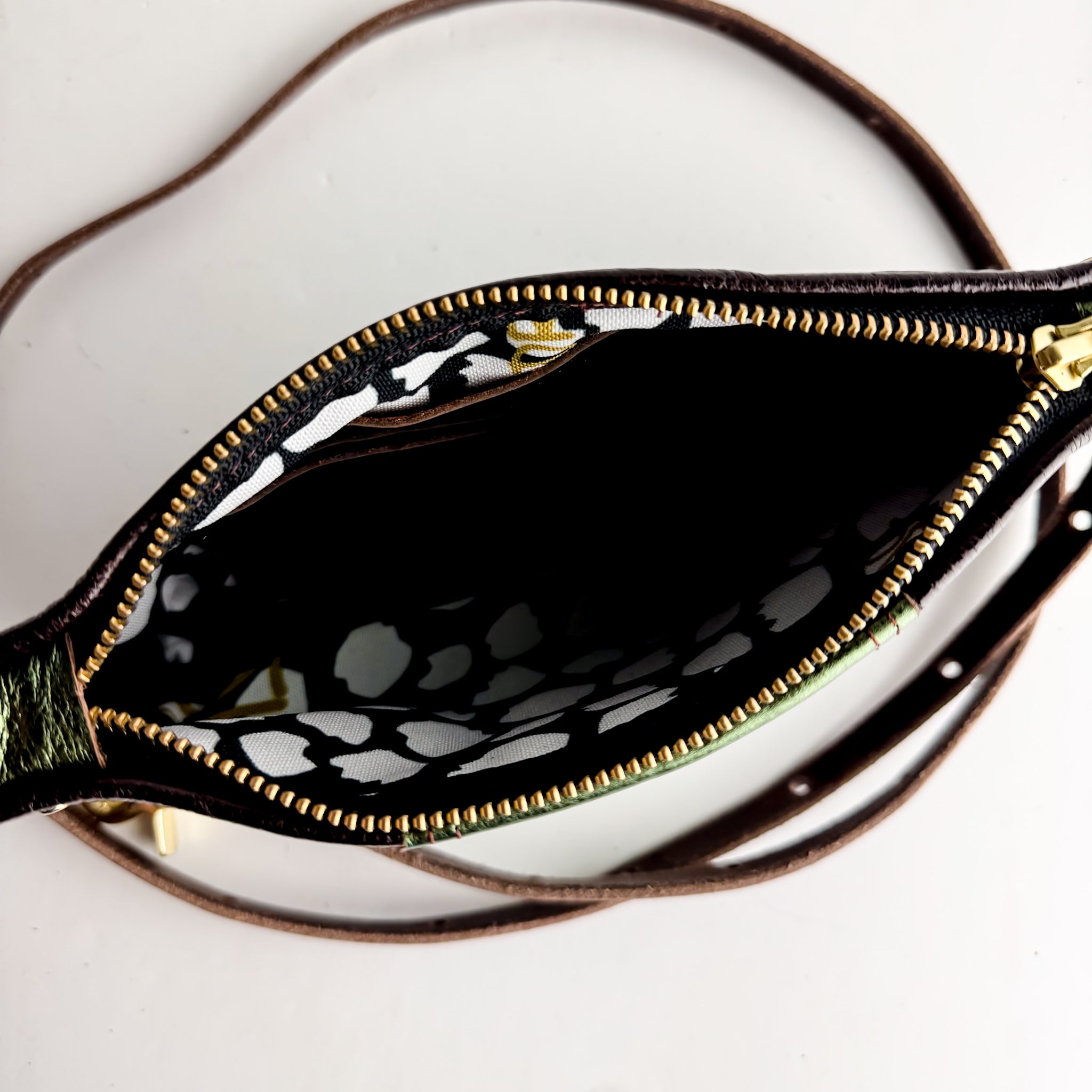 Midnight in Paris Collection | Belt Bag Clutch + Crossbody | Chocolate Truffle + Emerald