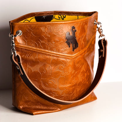 Steamboat Collection | Tivoli Shoulder Tote | Gold Embossed