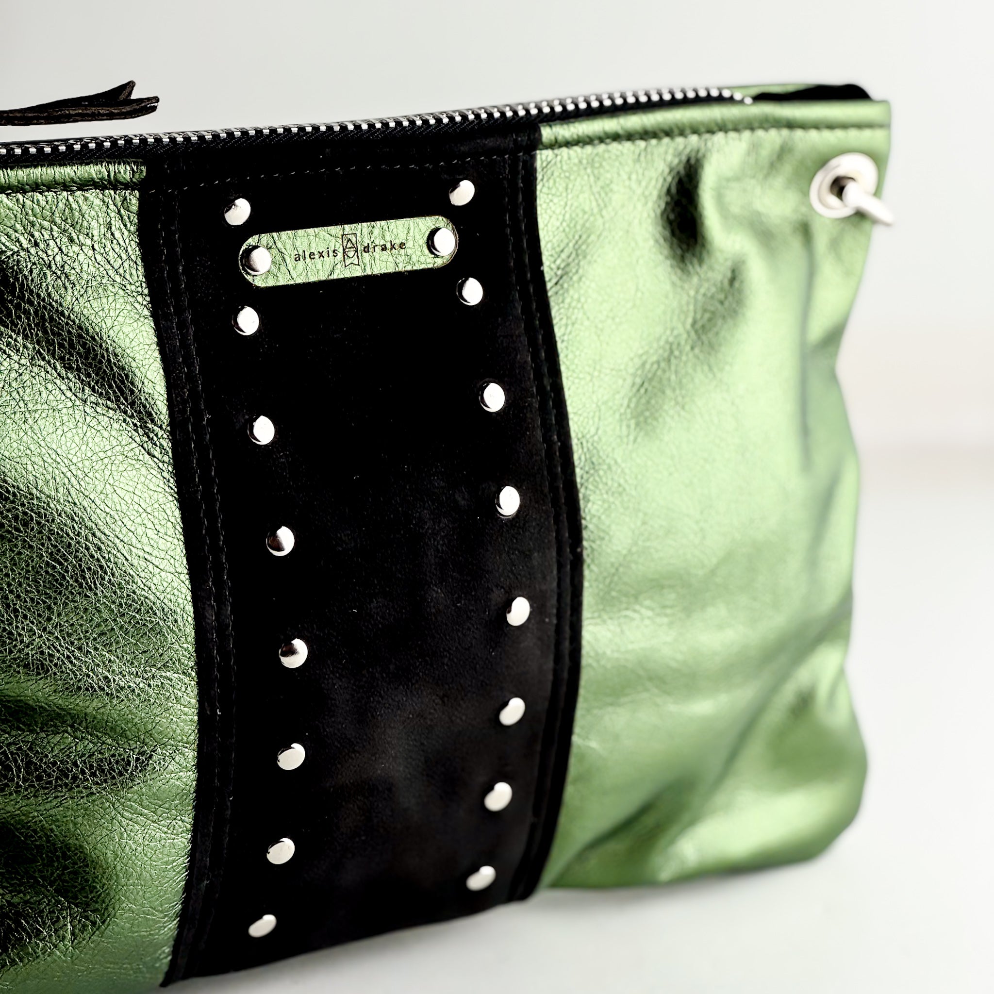 Midnight in Paris Collection | Jackie Clutch | Emerald + Noir Suede