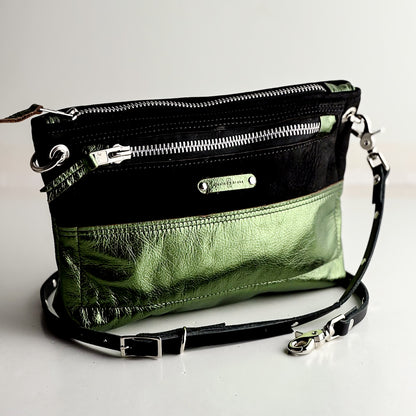 Midnight in Paris Collection | Sophie Crossbody | Noir Suede + Emerald