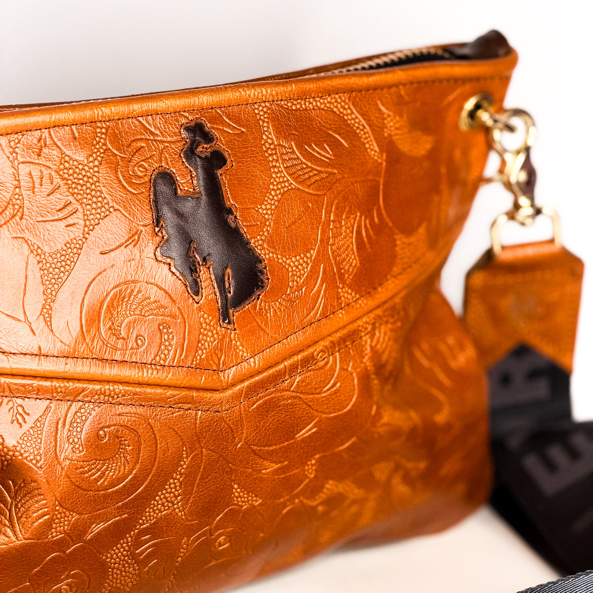 Steamboat Collection | Jackie Crossbody | Gold Embossed