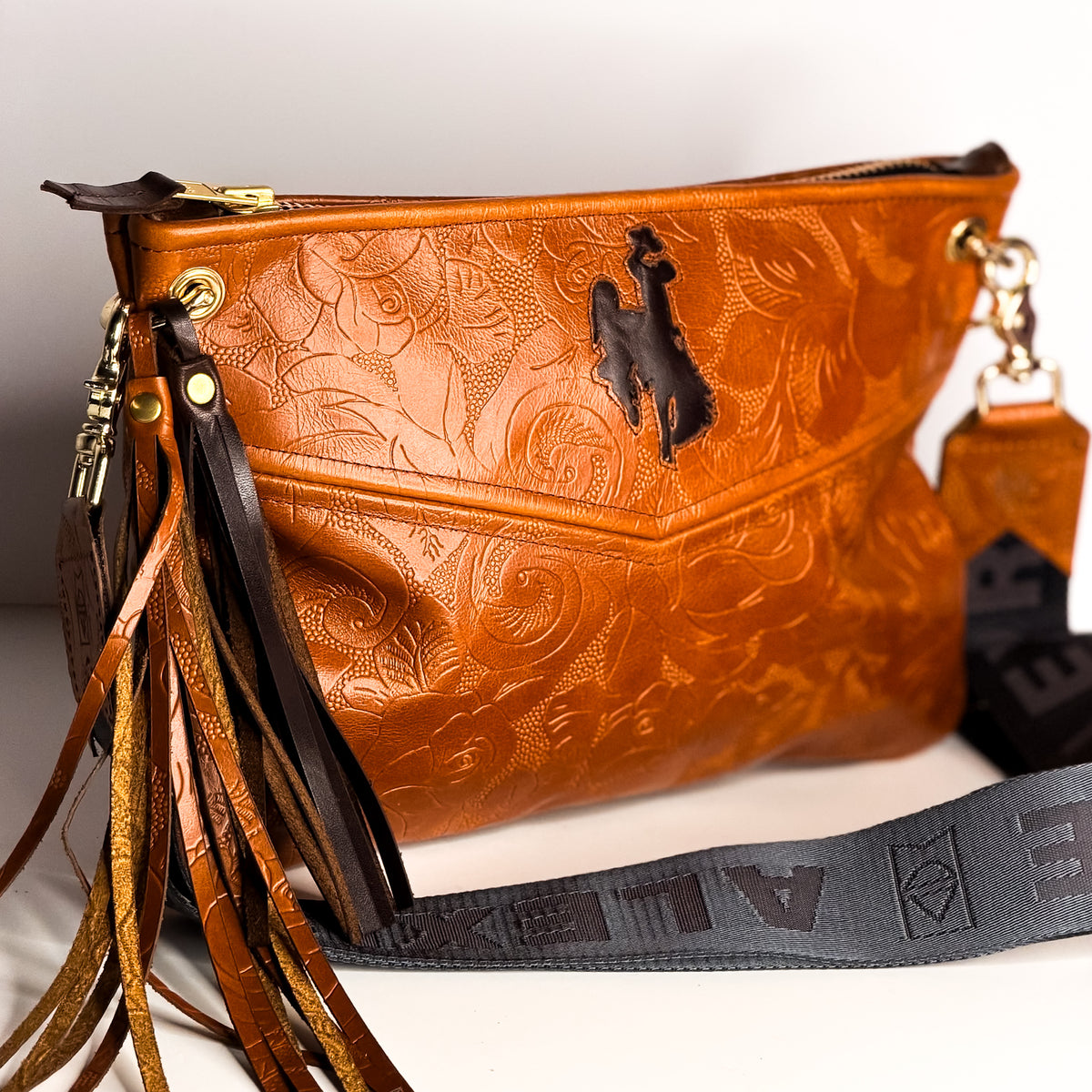 Steamboat Collection | Jackie Crossbody | Gold Embossed