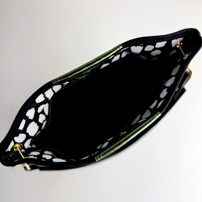 Midnight in Paris Collection | Tivoli Shoulder Tote | Noir Suede + Emerald