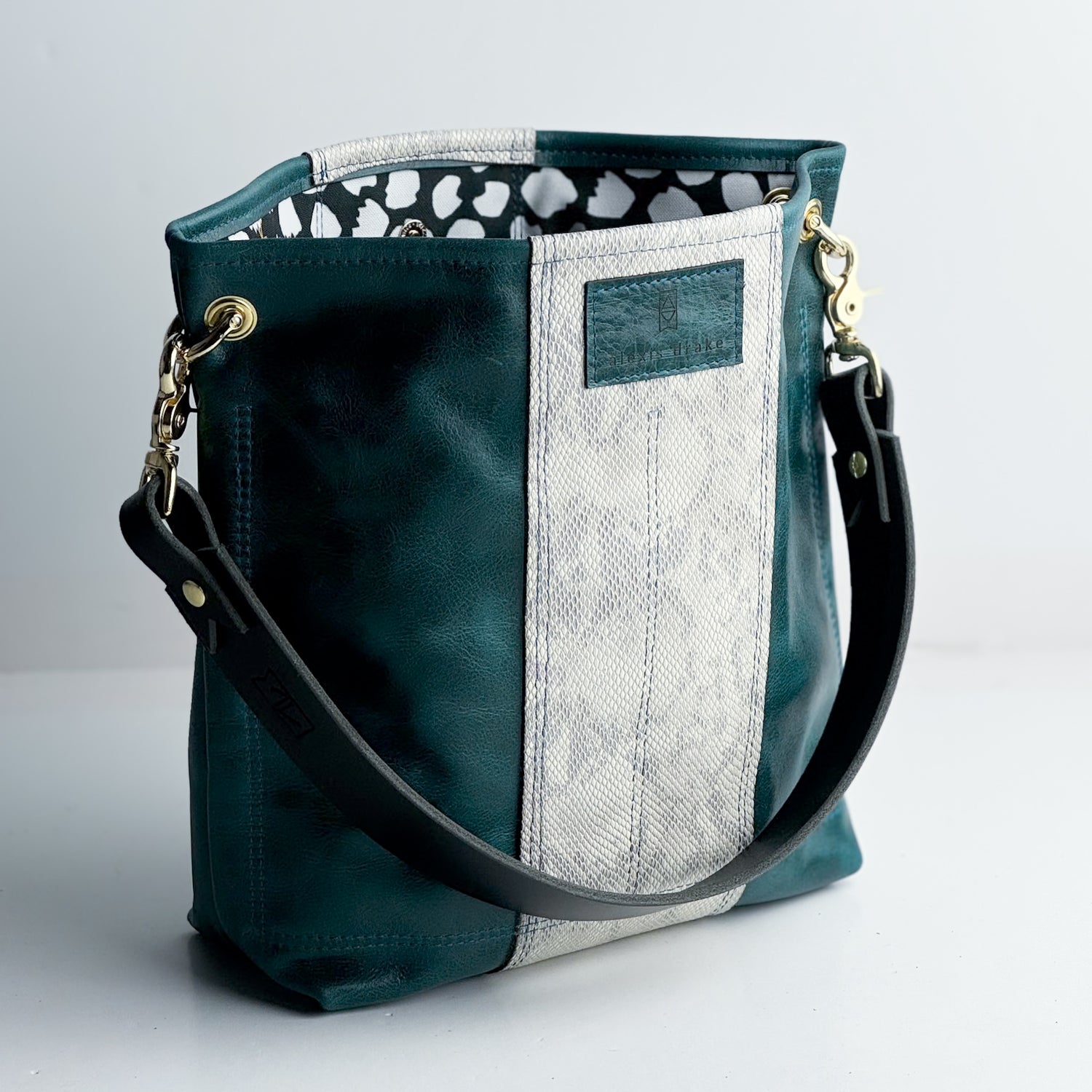 Western Woods Collection | Tivoli Shoulder Tote | Teal Spruce + Winter Python