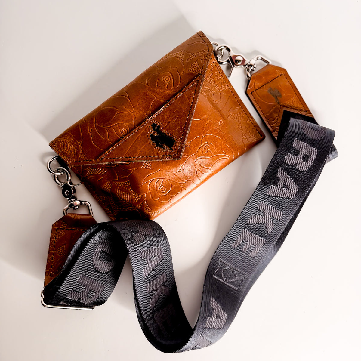 Steamboat Collection | Envelope Cellphone Crossbody | Gold Embossed