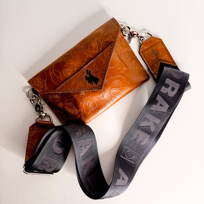 Steamboat Collection | Envelope Cellphone Crossbody | Gold Embossed