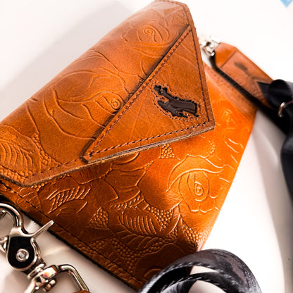 Steamboat Collection | Envelope Cellphone Crossbody | Gold Embossed